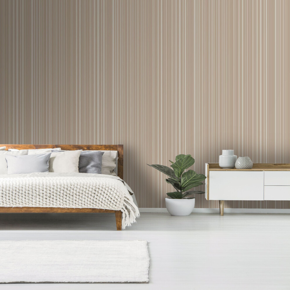 Boutique Rose Gold Metallic Striped Wallpaper (Was 23)