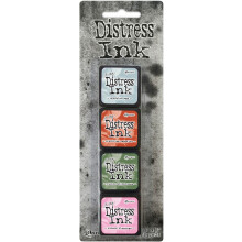 Tim Holtz Distress Mini Ink Pads 4/Pkg-Kit 16 TDPK-76339