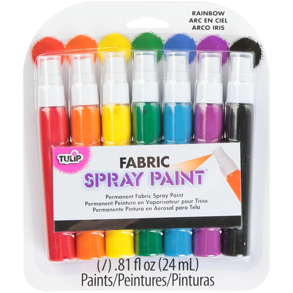 Tulip Fabric Spray Paint Mini Pack .81oz 7/Pkg-Rainbow 29669