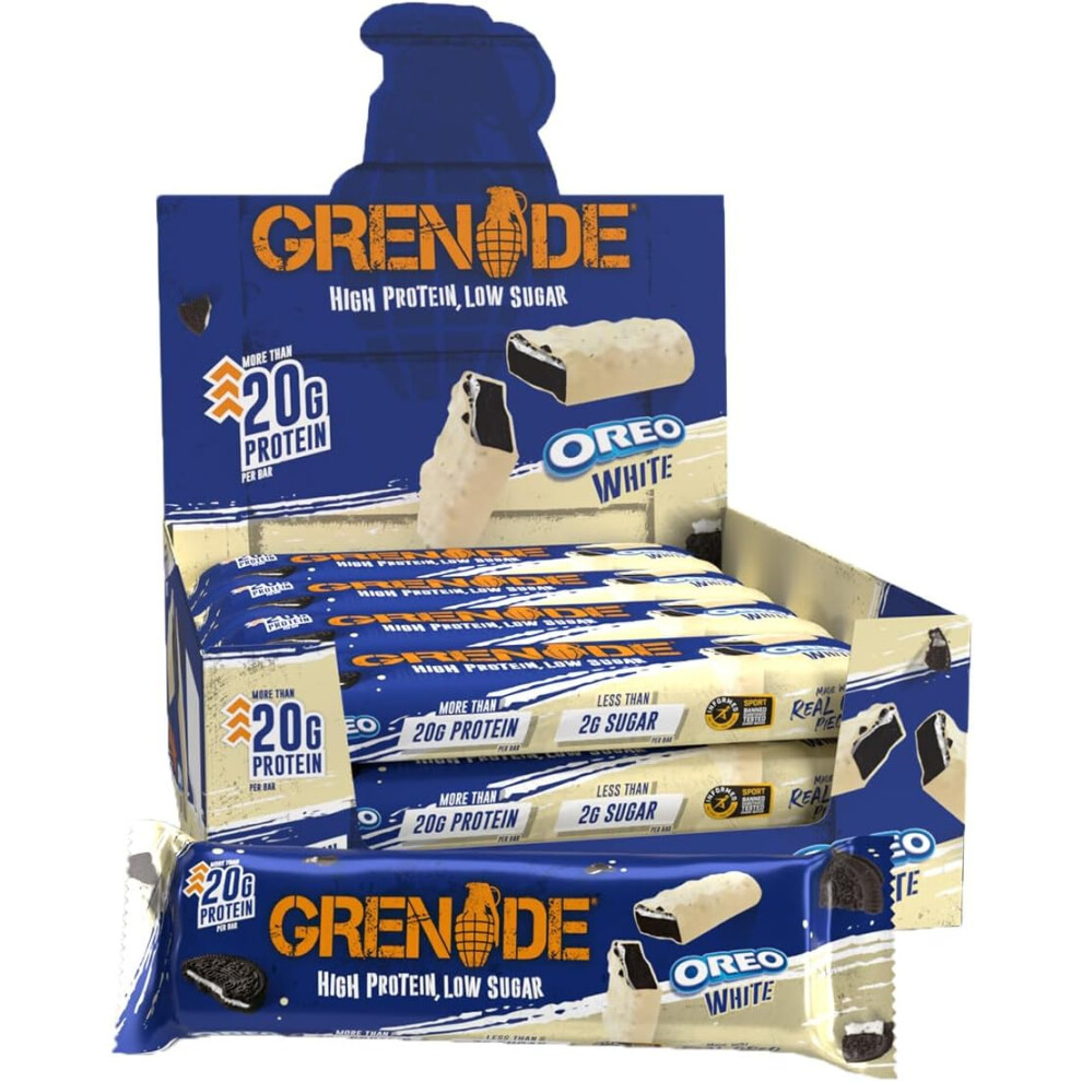 Grenade High Protein, Low Sugar Bar OREO White, 12 x 60 g