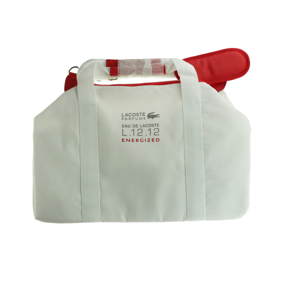 Lacoste 'Eau De Lacoste L.12.12 Energized' White And Red Sport Bag New