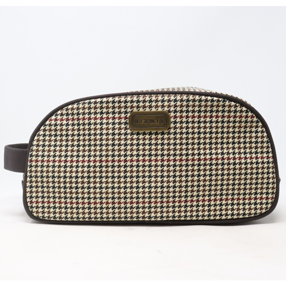 Aramis Houndstooth Printed Toiletry Bag  / New