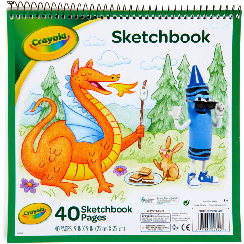 Crayola Crayola Schetsboek 9 inch x 9-40 Bladen Pack (6-Pack)