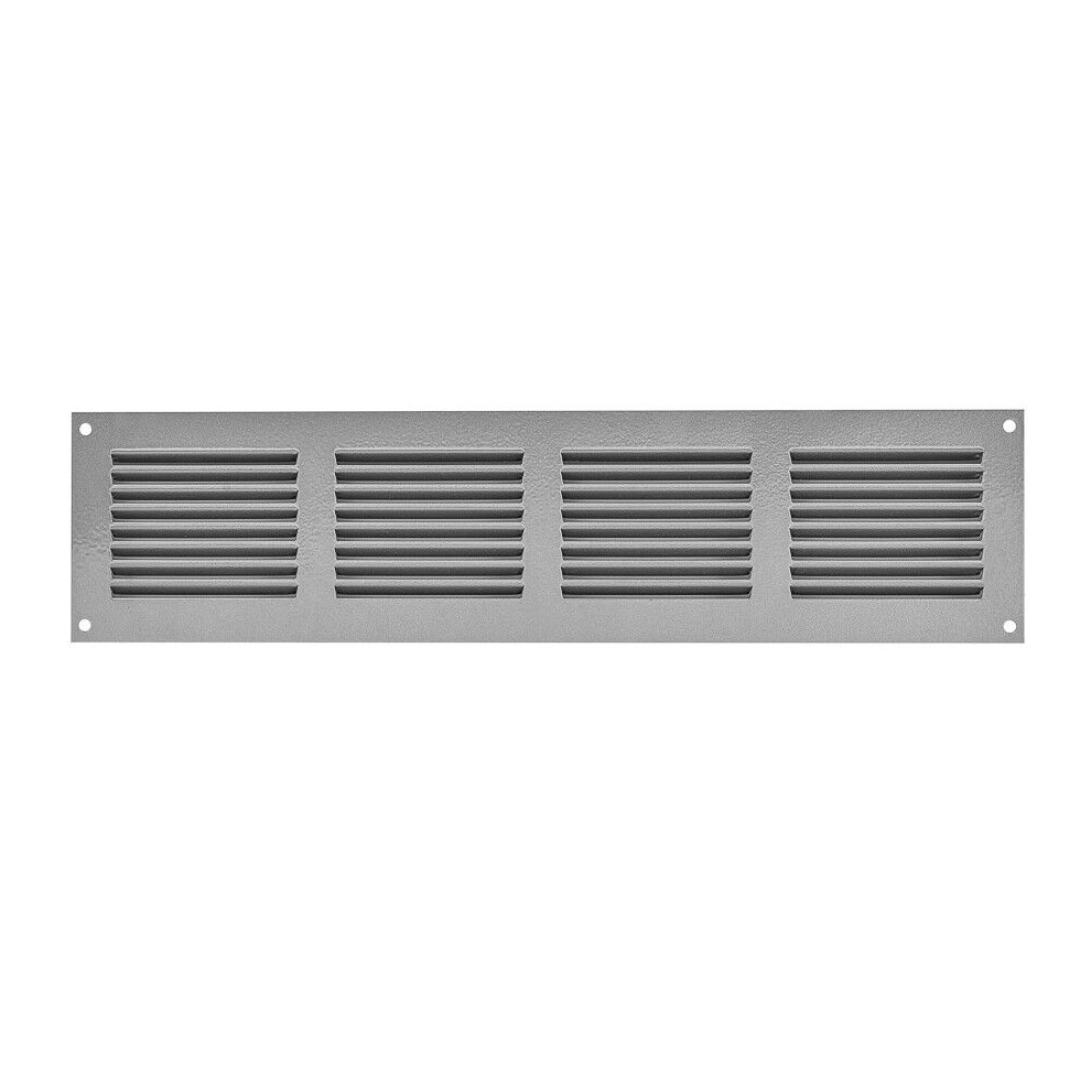 Silver Metal Air Vent Grille 400Mm X 100Mm Louvre Duct Cover 5056517970805
