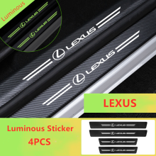 For LEXUS Car Door Plate Sill Scuff Anti Scratch Luminous Sticker