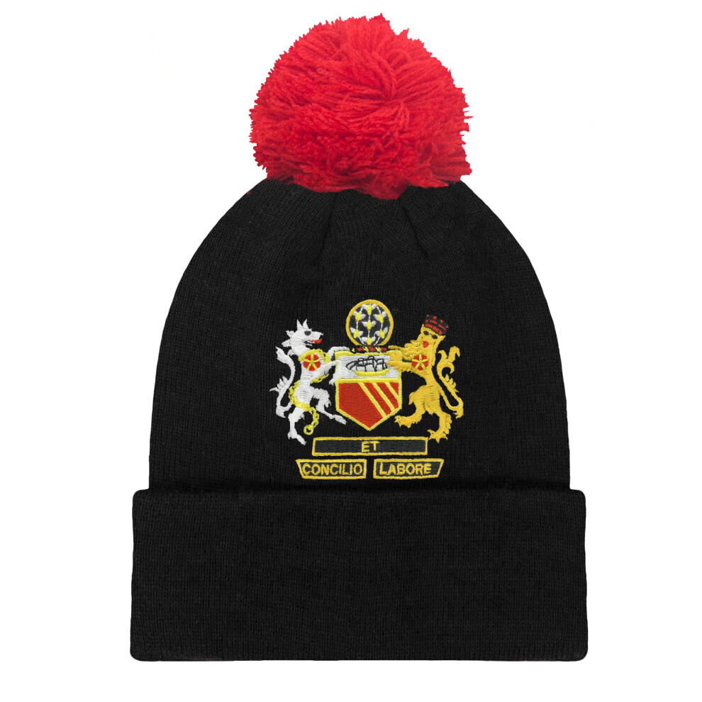 (Black Bobble) Fan Originals Beanie Bobble Hat Manchester Crest in United Colours