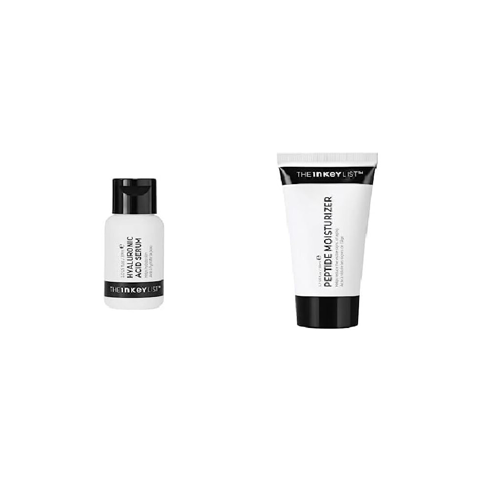The Inkey List Cream 2% Hyaluronic Acid Hydrating Serum To Plump And Smooth Skin For All Skin Types,30Ml & Peptide Face Moisturiser 50Ml