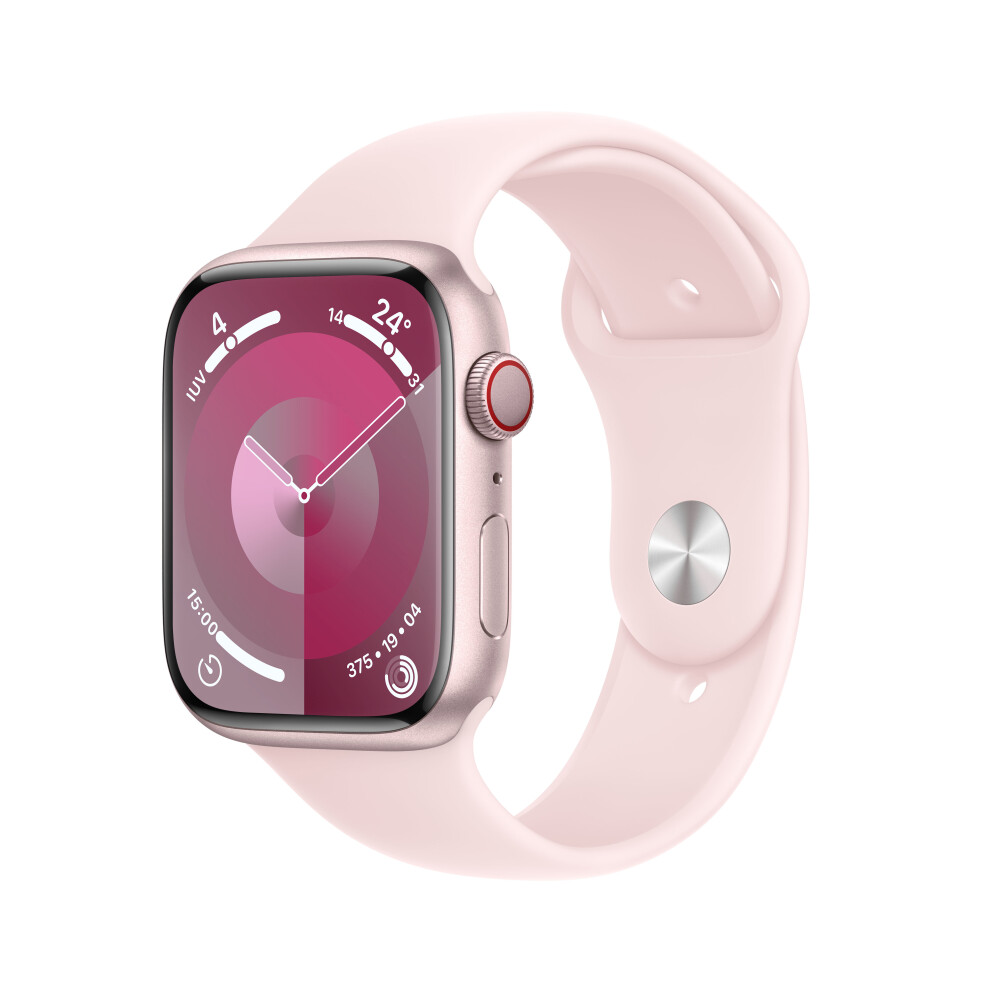 APPLE WATCH SERIES 9 MRML3QL/A 45MM PINK ALUMINIUM CASE WITH LIGHT PINK SPORT BAND