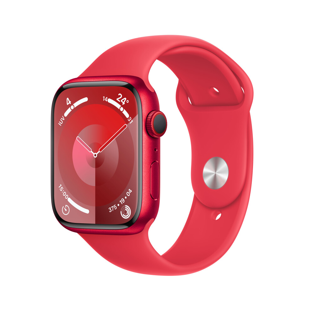 APPLE WATCH SERIES 9 45MM (PRODUCT) REDALUMINIUM CASE WITH (PRODUCT) RED SPORT BAND MRYE3QL/A