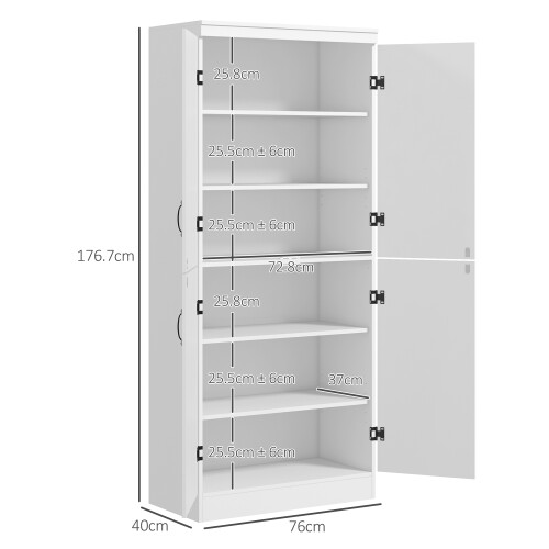 Homcom HOMCOM Kitchen Cupboard Storage Cabinet w/ 4 Doors and Adjustable Shelves,White 1