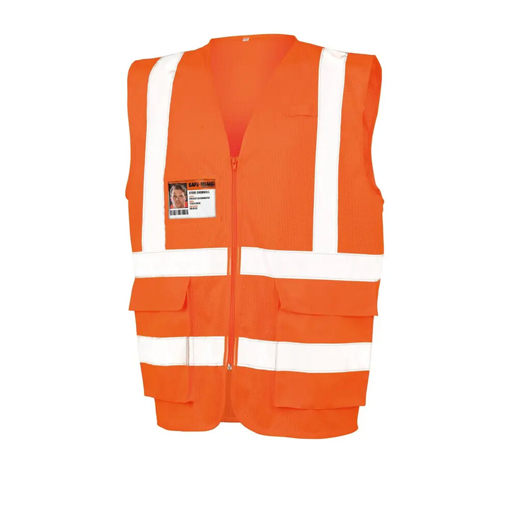 (L, Fluorescent Orange) SAFE-GUARD by Result Unisex Adult Security Vest