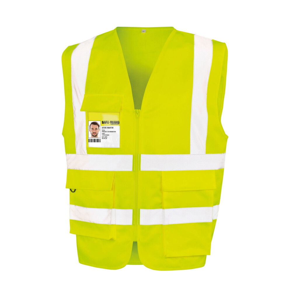 (S, Fluorescent Yellow) SAFE-GUARD by Result Unisex Adult Security Vest-image-OPC-P8X8FBJ-NEW