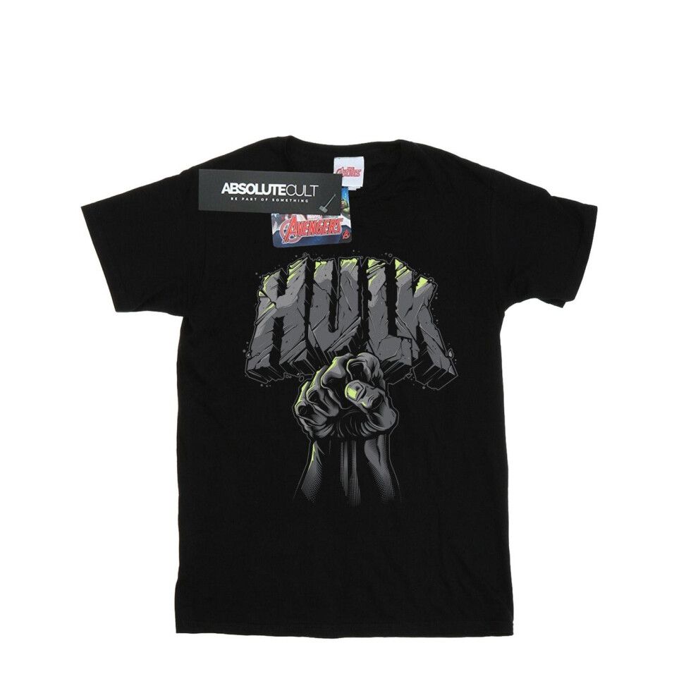 Marvel Mens Hulk Punch Logo T-Shirt