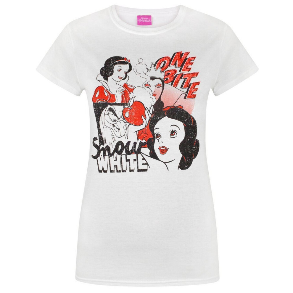 (S, White) Disney Womens/Ladies Snow White One Bite T-Shirt