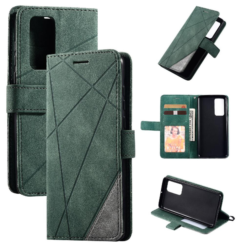 (Green) Case For Huawei P40 Card Holder Kickstand Wallet Flip Folio Pu Leather Magnetic Shockproof Green 764762569532
