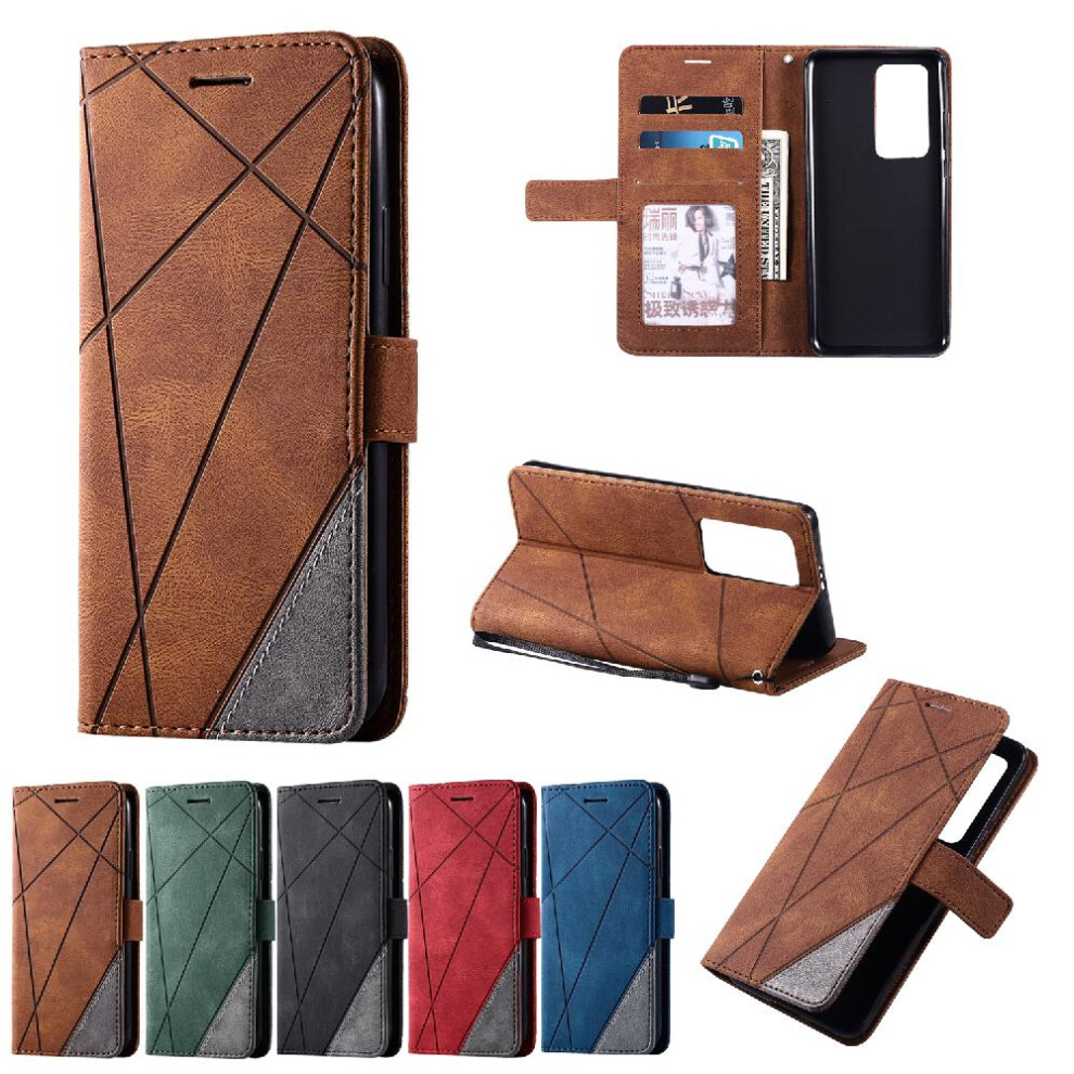 (Brown) Case For Huawei P40 Pro Magnetic Wallet Flip Folio Shockproof Pu Leather Card Holder Kickstand Brown 764762569655