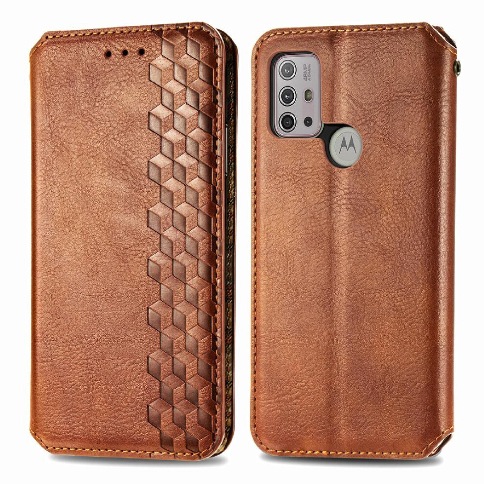 (Brown) Case For Motorola Moto G10 Flip Cover Leather Case Exquisite Business Wallet Function Fashion Design Brown 764762570064