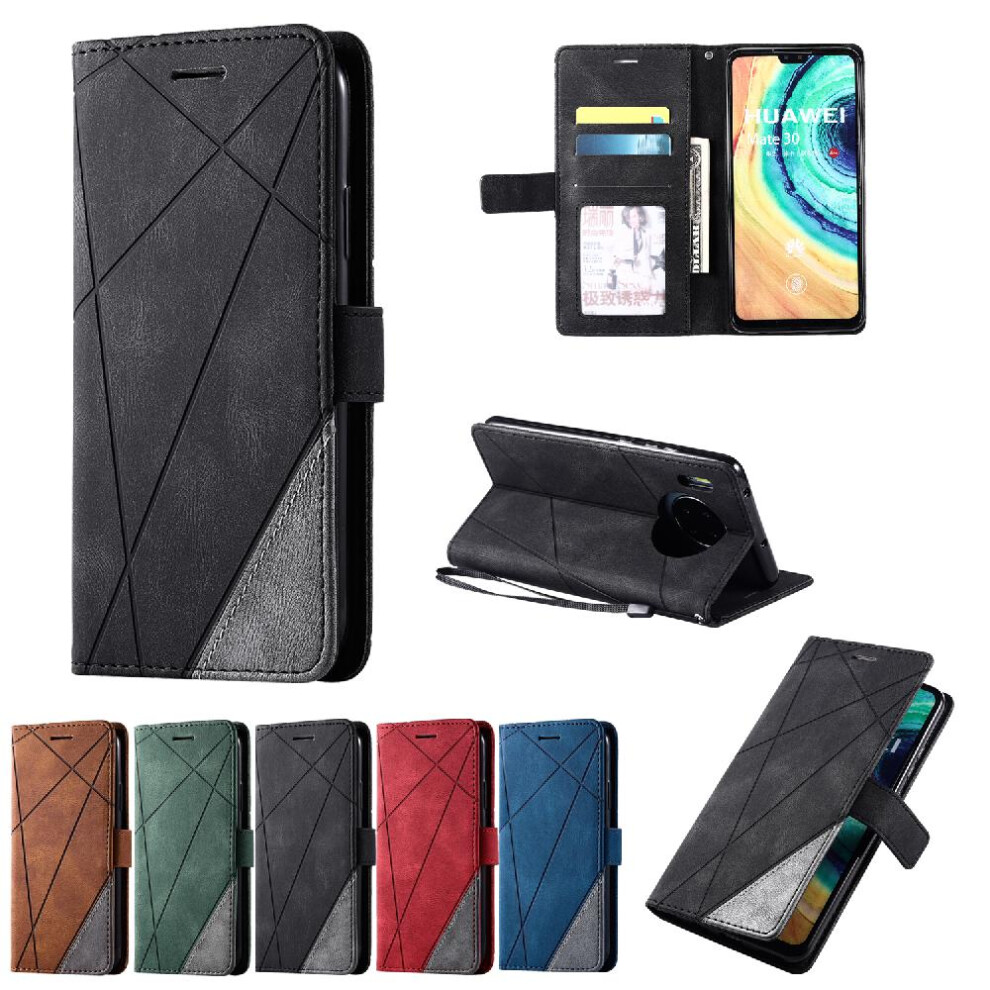 (Black) Case For Huawei Mate 30 Pu Leather Magnetic Card Holder Kickstand Wallet Flip Folio Shockproof Black 764762570163