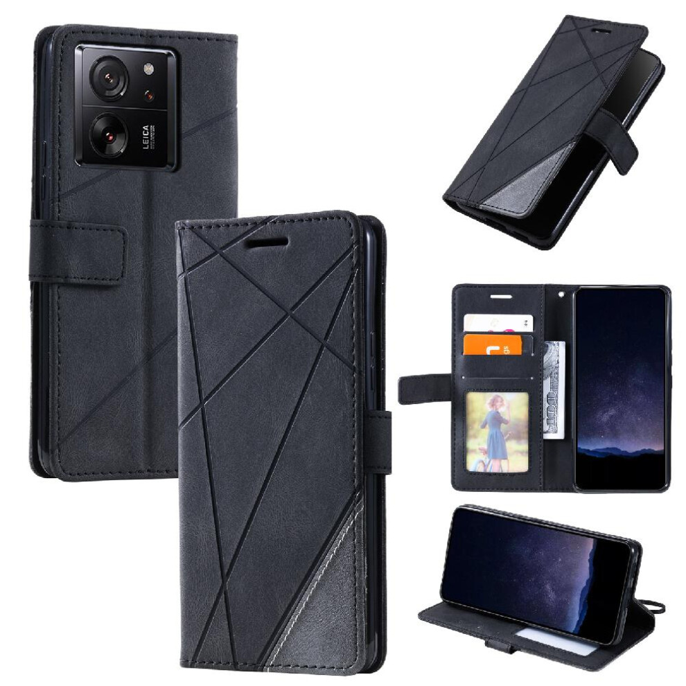 (Black) Case For Xiaomi 13T/13T Pro Wallet Flip Folio Shockproof Magnetic Card Holder Kickstand Pu Leather Black 764762570798
