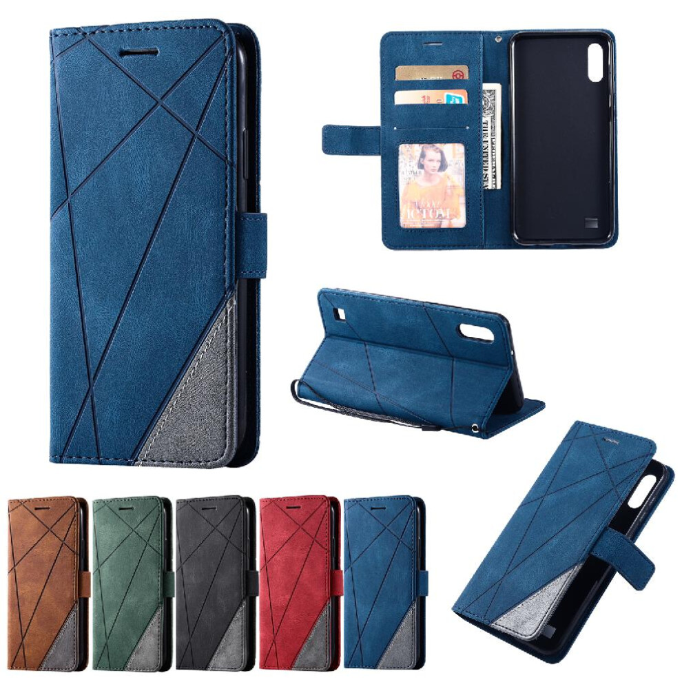 (Blue) Case For Samsung Galaxy A10/M10 Wallet Flip Folio Card Holder Kickstand Magnetic Pu Leather Shockproof Blue 764762571368