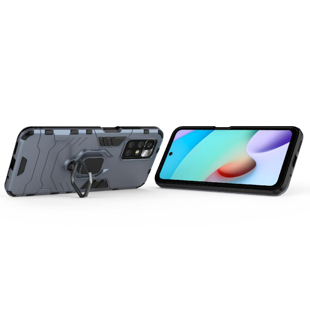 ( ) Case For Xiaomi Redmi 10 4G 360Rotating Ring Shockproof Cover Kickstand Military Drop Protection Gray 764762572235