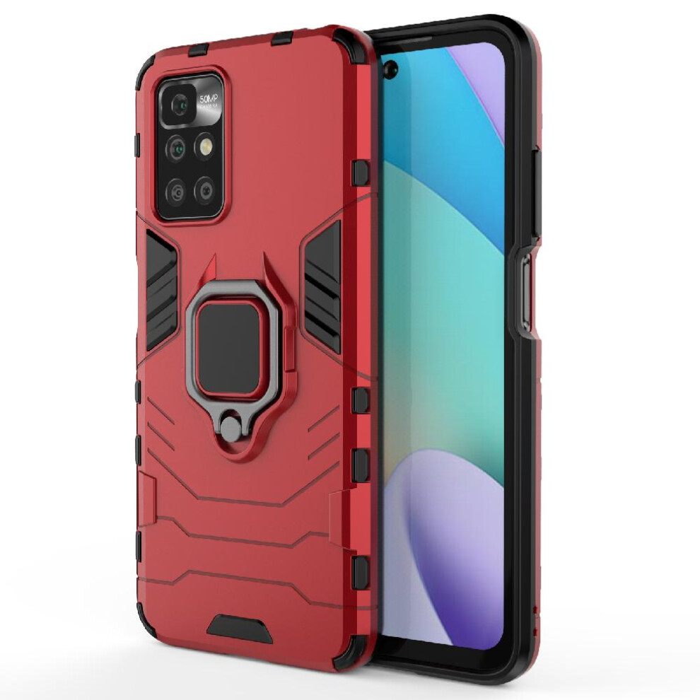 (Red) Case For Xiaomi Mi 10 4G 360Rotating Ring Shockproof Cover Kickstand Military Drop Protection Red 764762572228