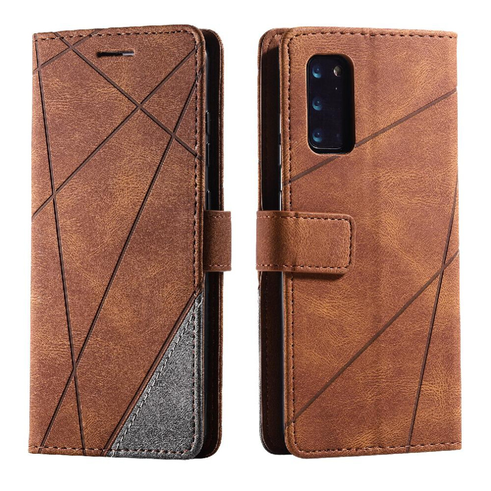 (Brown) Case For Samsung Galaxy S20 Magnetic Card Holder Kickstand Wallet Flip Folio Shockproof Pu Leather Brown 764762572594
