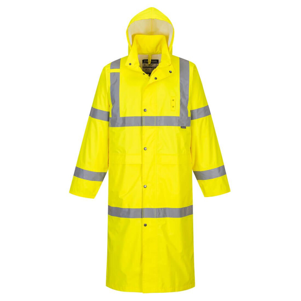 (5XL, Yellow) Portwest Mens Hi-Vis Raincoat