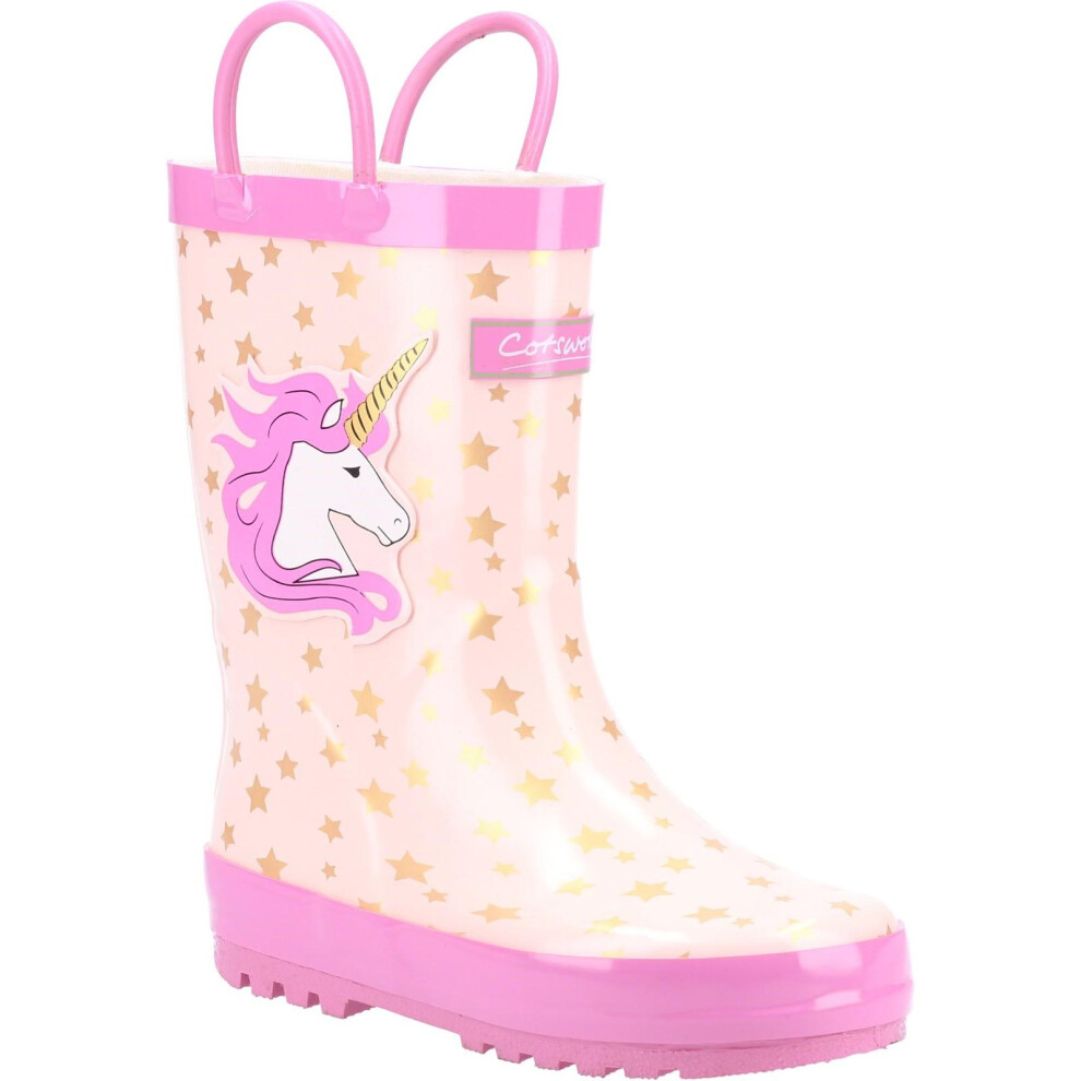 (11 UK Child, Pink) Cotswold Childrens/Kids Puddle Unicorn Wellington Boots