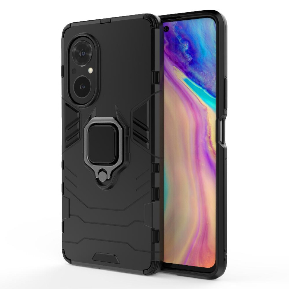 (Black) Case For Honor 50 Se Shockproof Cover 360Rotating Ring Military Drop Protection Kickstand Black 764762573195