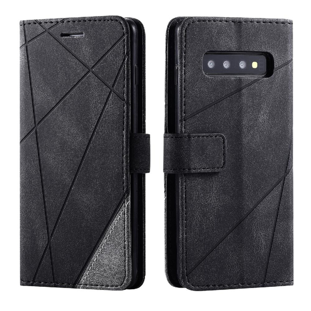 (Black) Case For Samsung Galaxy S10 Wallet Flip Folio Card Holder Kickstand Pu Leather Magnetic Shockproof Black 764762573065