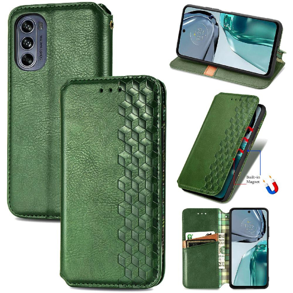 (Green) Case For Motorola Moto G62 Leather Case Exquisite Business Flip Cover Fashion Design Wallet Function Green 764762575120