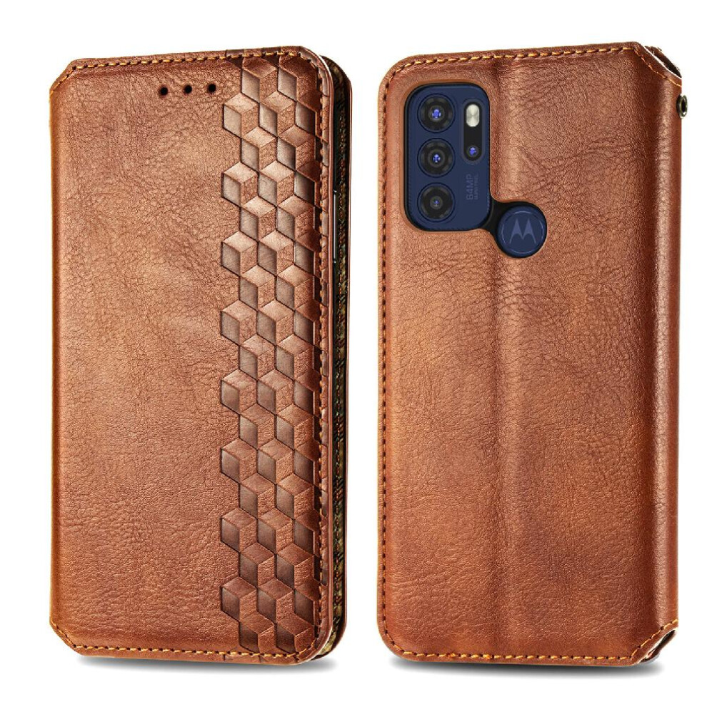 (Brown) Case For Motorola Moto G60s Leather Case Fashion Design Flip Cover Exquisite Business Wallet Function Brown 764762575298