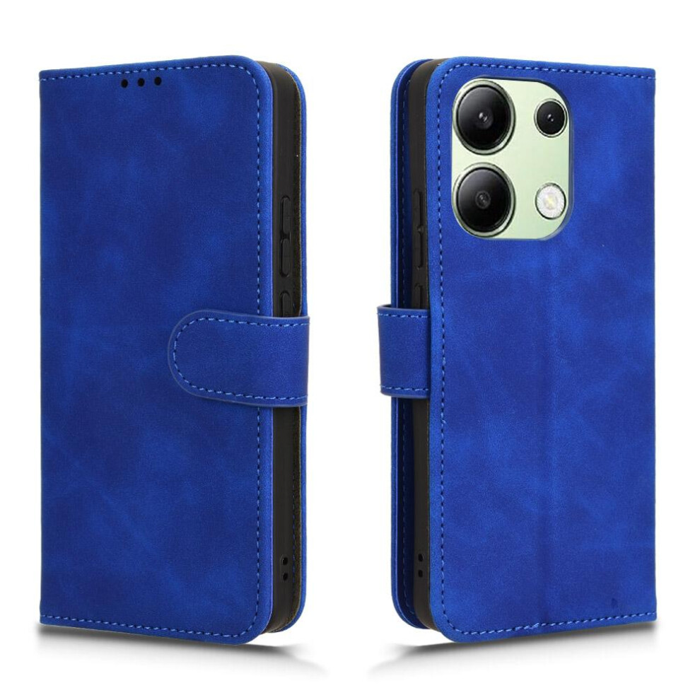 (Blue) Case For Xiaomi Redmi Note 13 4G Full Protection Card Insertion Leather Folio Flip Case Protective Cover With Card Holder Kickstand Blue 764762576097