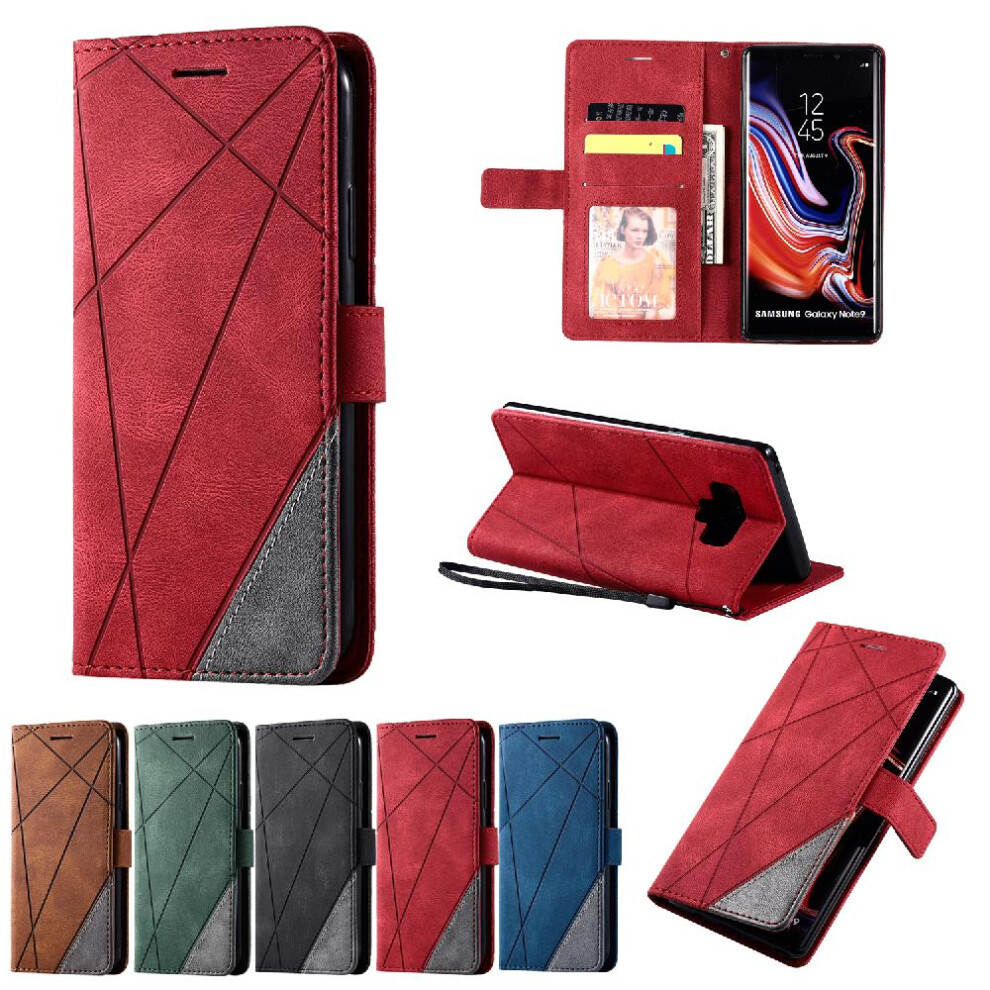 (Red) Case For Samsung Galaxy Note 9 Magnetic Card Holder Kickstand Shockproof Wallet Flip Folio Pu Leather Red 764762576295