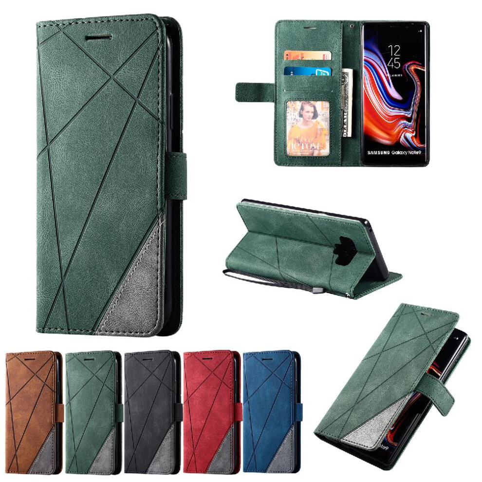 (Green) Case For Samsung Galaxy Note 9 Magnetic Card Holder Kickstand Shockproof Wallet Flip Folio Pu Leather Green 764762576318