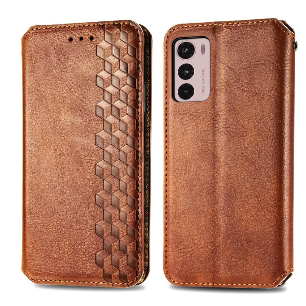 (Brown) Case For Motorola Moto G42 Flip Cover Leather Case Wallet Function Fashion Design Exquisite Business Brown 764762575885