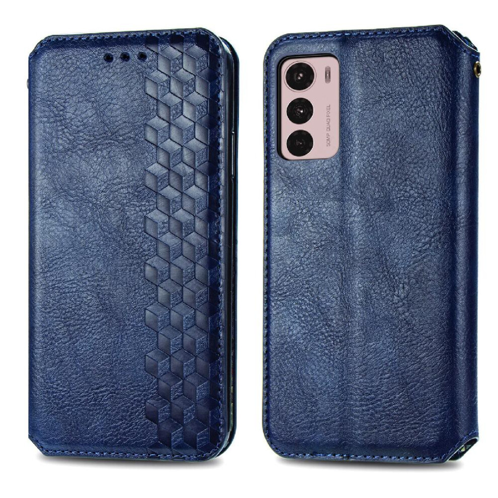 (Blue) Case For Motorola Moto G42 Flip Cover Leather Case Wallet Function Fashion Design Exquisite Business Blue 764762575861