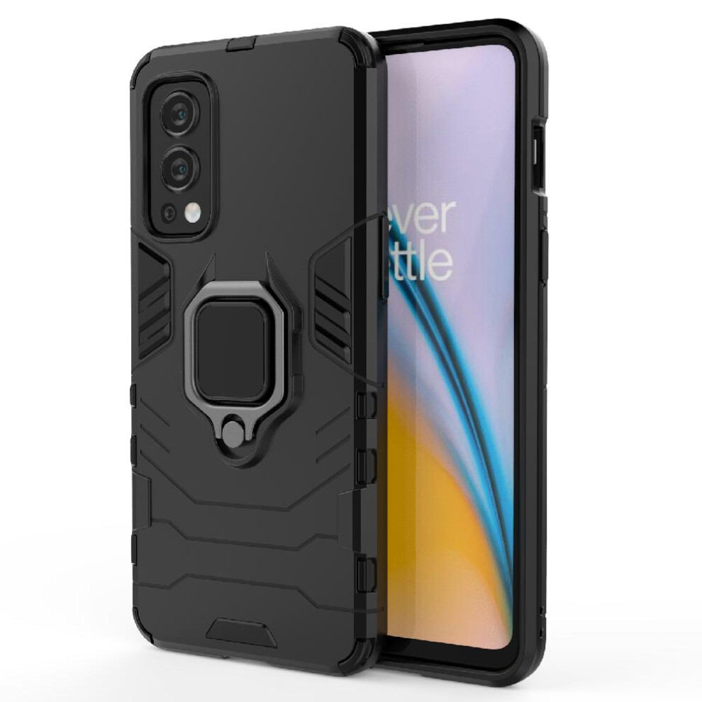 Gangxun (Black) Case For Oneplus Nord 2 5G Shockproof Cover Kickstand 360Rotating Ring Military Drop Protection Black