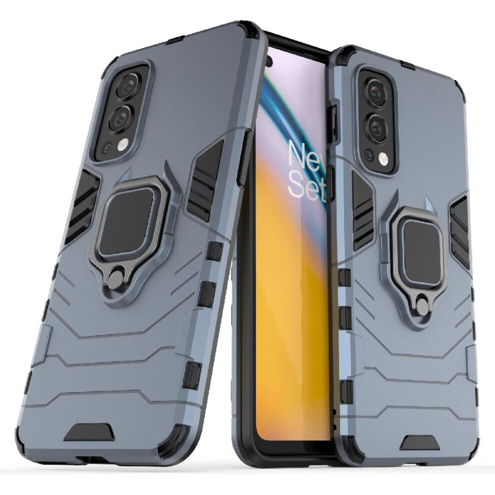 ( ) Case For Oneplus Nord 2 5G Shockproof Cover Kickstand 360Rotating Ring Military Drop Protection Gray 764762577162