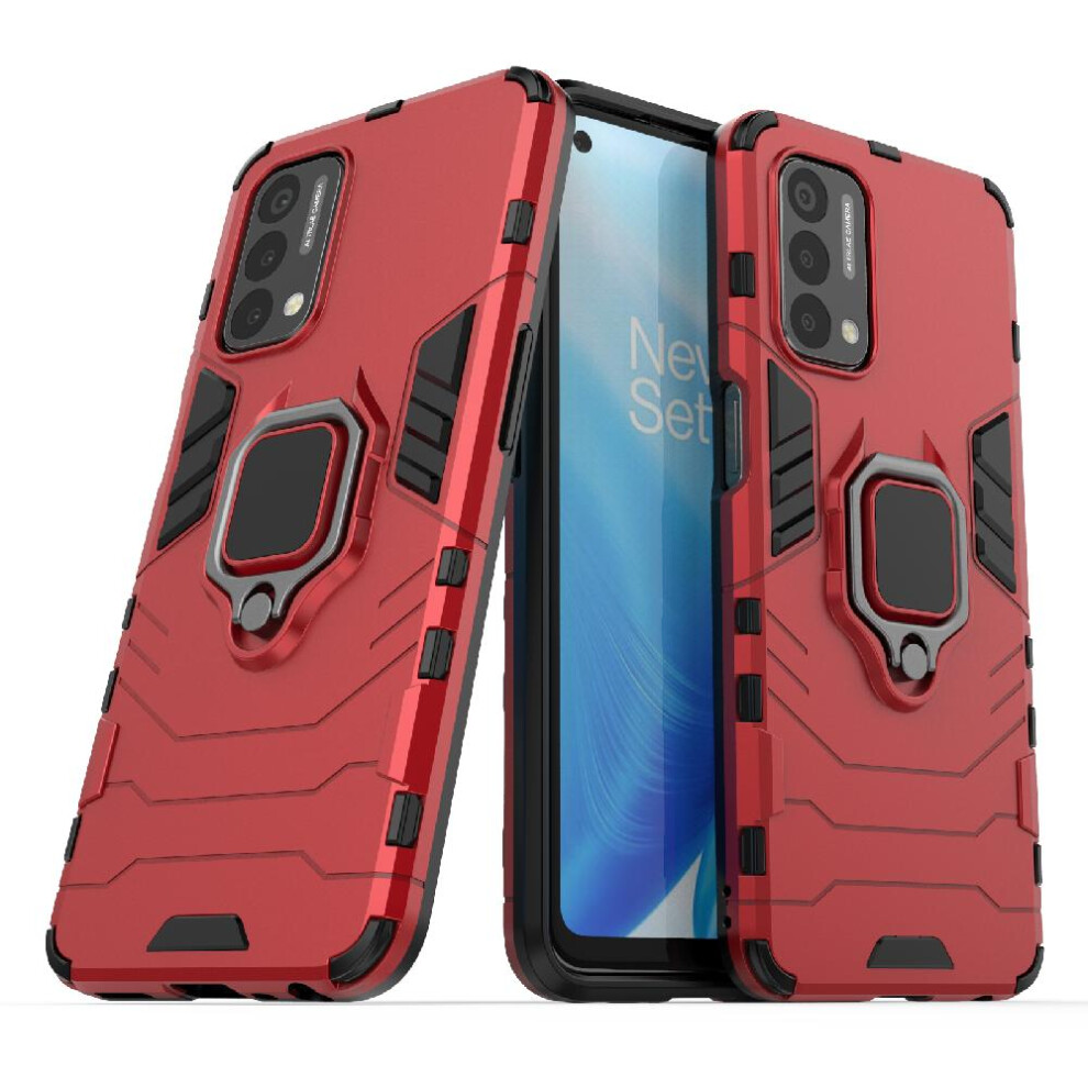 (Red) Case For Oneplus Nord N200 5G Kickstand Military Drop Protection Shockproof Cover 360Rotating Ring Red 764762577261