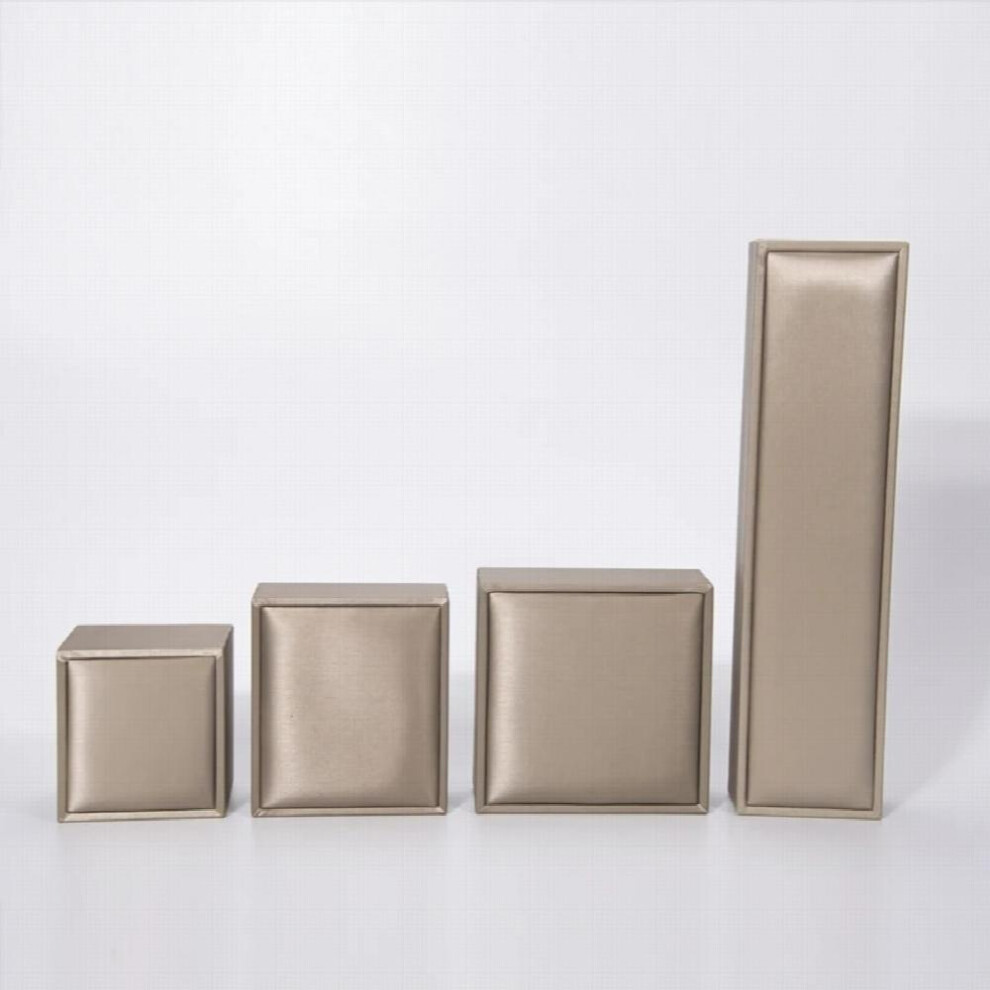 (Color 1 White-Ring Box) Leather with Convex Edge Plush Jewelry Storage Box Portable Packaging Box European-Style Jewelry Case Set-image-OPC-PBRW8MK-NEW