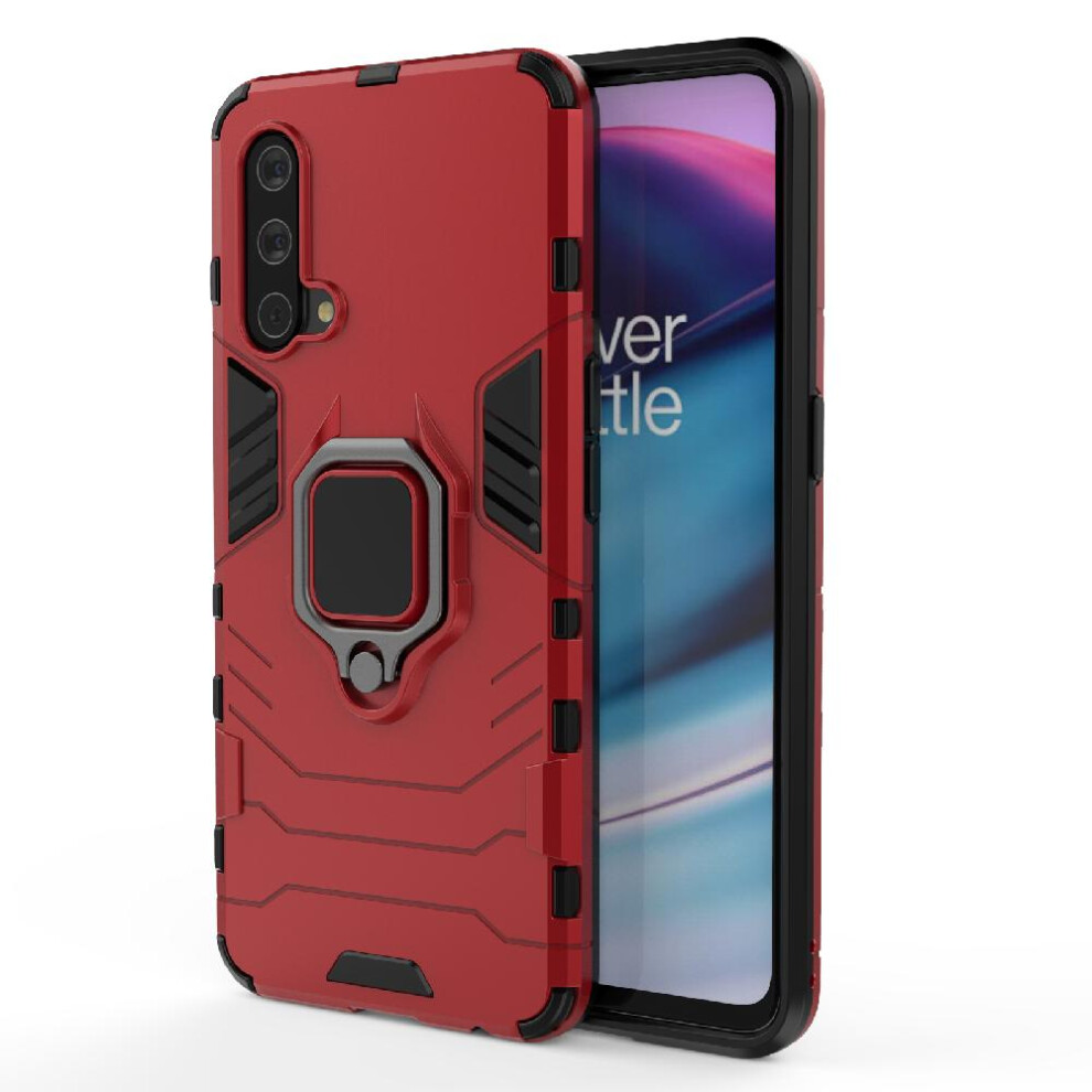 (Red) Case For Oneplus Nord Ce 5G Military Drop Protection Kickstand 360Rotating Ring Shockproof Cover Red 764762577391