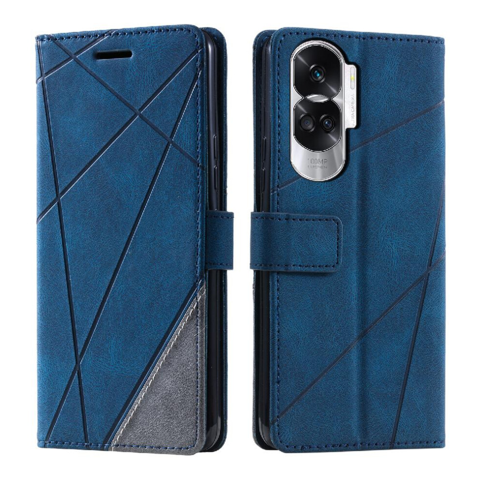 (Blue) Case For Honor 90 Lite Wallet Flip Folio Shockproof Magnetic Pu Leather Card Holder Kickstand Blue 764762577414