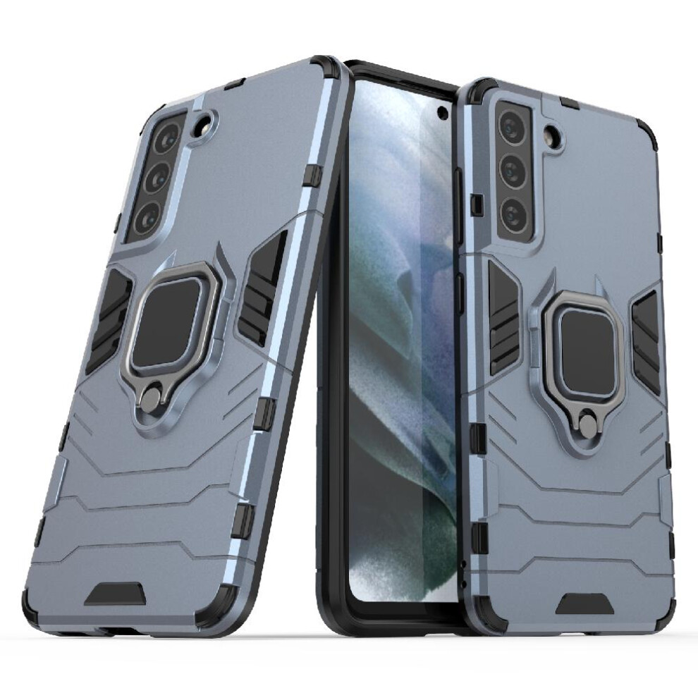 ( ) Case For Samsung Galaxy S21 Fe 5G Shockproof Cover Kickstand Military Drop Protection 360Rotating Ring Gray 764762577858