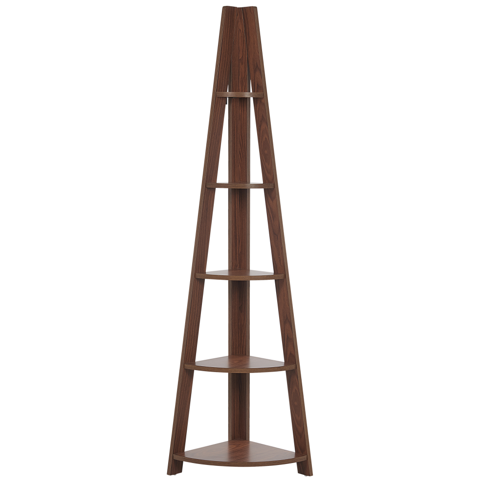 Corner 5 Tier Bookcase MOBILE SOLO 175 cm Dark Brown