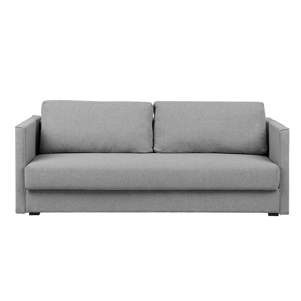 Sofa Bed EKSJO Fabric Light Grey with Storage 3 Seater