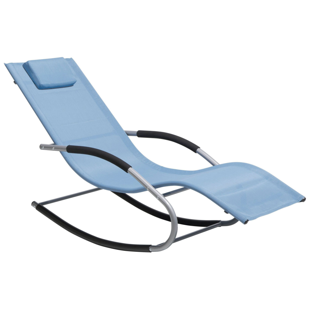 Rocking Sun Lounger CARANO Metal Blue