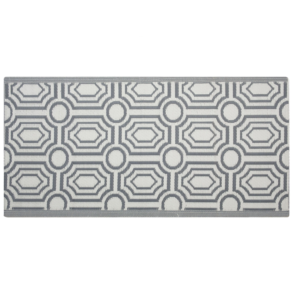 Outdoor Rug BIDAR Grey 90 x 180 cm Reversible