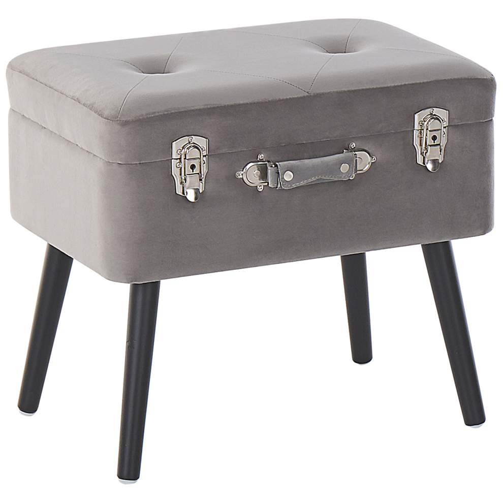 Storage Stool MALLARD Velvet Grey